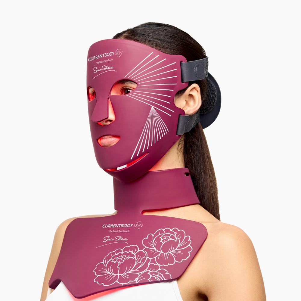 Woman wearing Sonia LED Mask - side angle
